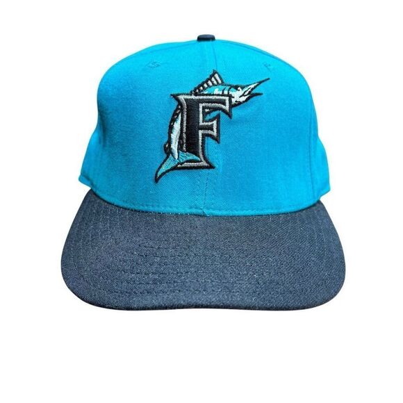 New Era Florida Marlins Snapback Hat Teal MLB Baseball Size 7 - Picture 1 of 7